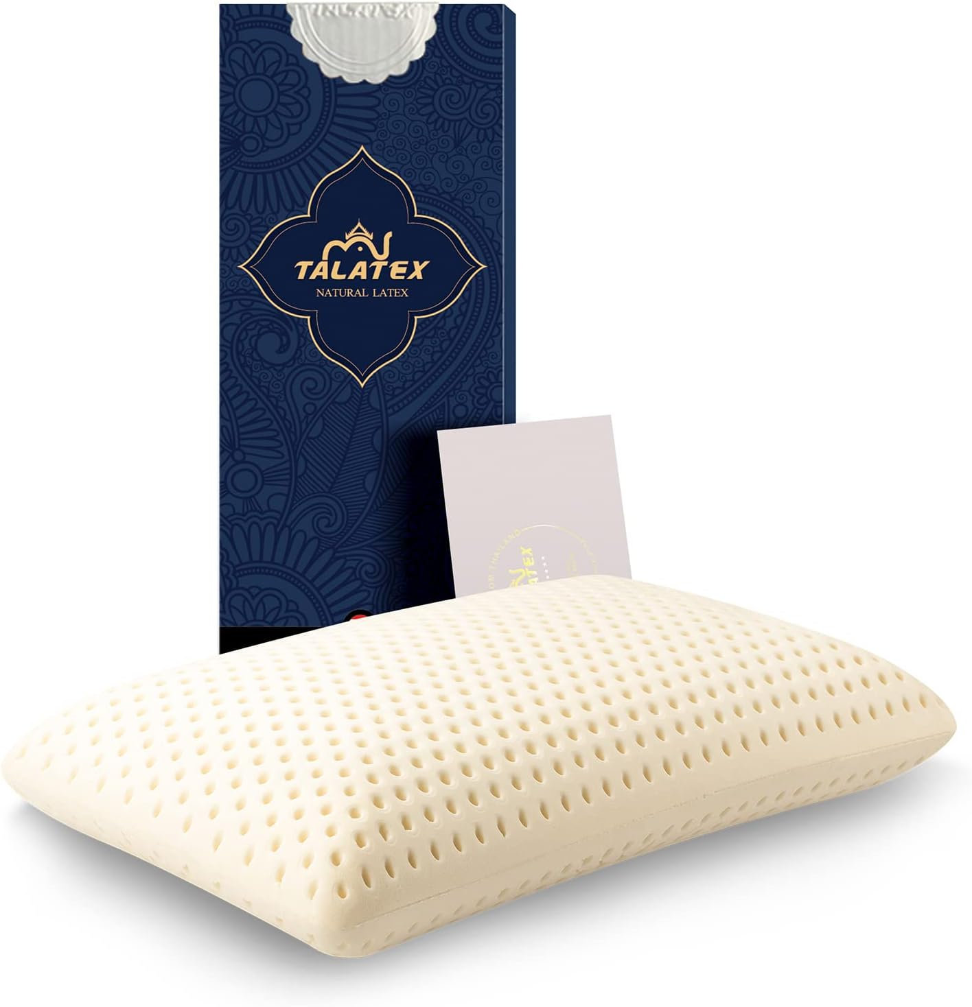 Oreiller Talalay Latex Naturel Talatex - Soutien Souple Pour Cou Et Dos, Hypoallergénique, Housse Tencel Amovible